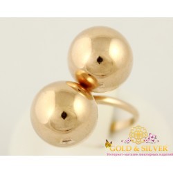 Серебряное кольцо поцелуйчики позолота. 391074л